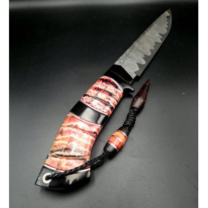 ЗАХІД СОНЦЯ авторський ніж ручної роботи Павла Гончаренка, s390 в ламінаті з атмосферостійкого дамаску, 67-68 HRC. Photo 3